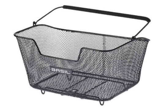 Basil Base M, Bakre, Sykkelkurv, Stål, Svart, 14 L, 5 Kg Basil Base M, Bakre, Sykkelkurv, Stål, Svart, 14 L, 5 Kg