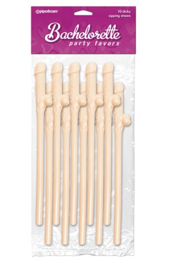 Pipedream Bachelorette Party Favors Dicky Sipping Straws Fle