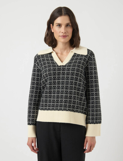 YAS Yaslivia Ls V-Neck Knit Pullover Noos - Black - M
