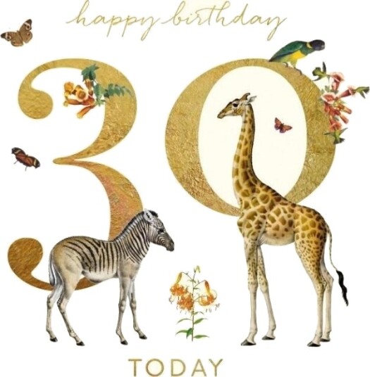Kvadratisk Kort Med Konvolutt Birthday 30