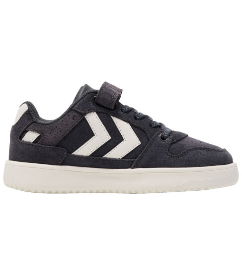 Hummel Sko ST. Power Play Suede Jr Hvit/Svart/Obsidian 31 Sko Grå