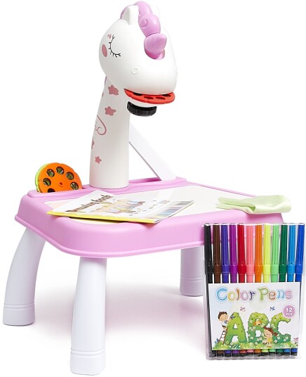 Fippla Tegnebord med Projektor &  Lys Pink