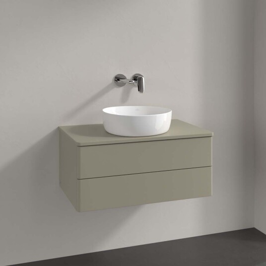 Villeroy & Boch  Antao Servantskap med 2 skuffer 80x50x36 cm m/lys Steingrå Matt