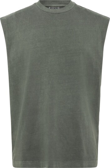 Weekday Loose Fit Square Cotton Tank Top Khaki green XS