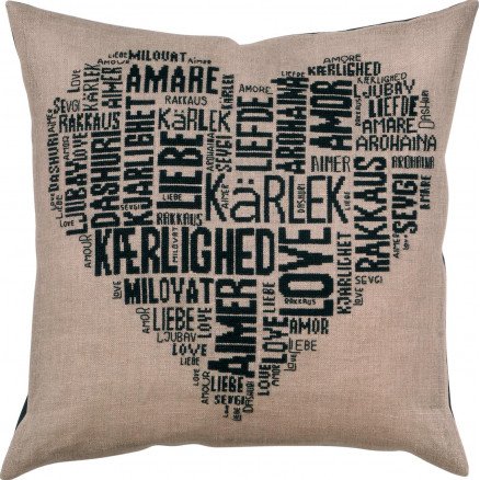Permin Broderisett Linpute Love Black 60x60cm