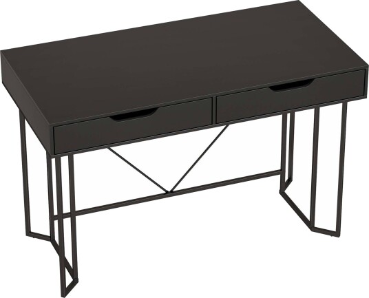Svart databord med 2 skuffer – 120 x 60 cm