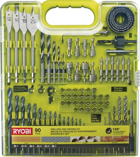 Ryobi Bitssett RAKDD90 Bor- Og 90 Deler