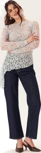 Bubbleroom Asymmetric Lace Top