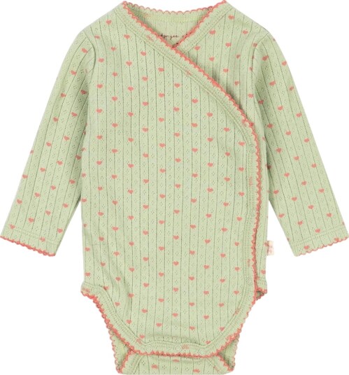 Konges Sløjd Omslagsbody I/e Hullmønster Minnie Coeur Lint Konges Sløjd 68 Langermet Body Grønn Rosa 62