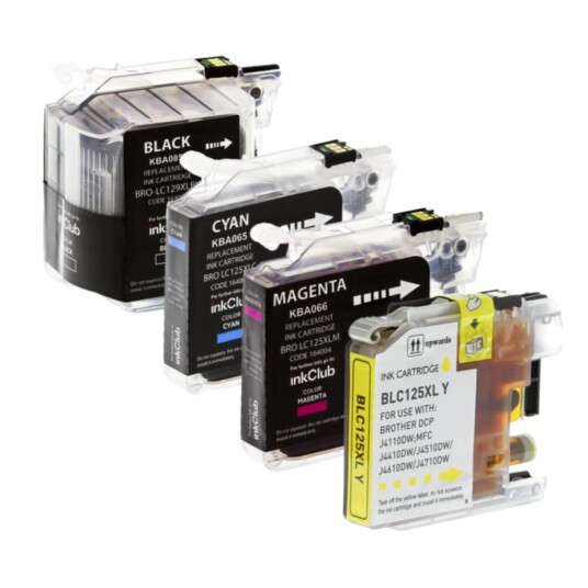 inkClub KBA06-4 Multipakning blekk, erstatter Brother LC129XL/LC125XL