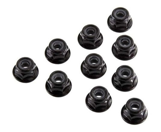 Axial AX31250 Serrated Nylon Lock Nut Black 4mm (10)