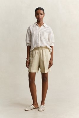 GANT Linen Blend Pull On Shorts Beige 34