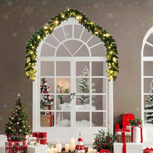 Julekrans with 600 LEDs 2 pcs grønn 40 m PVC Julekrans with 600 LEDs 2 pcs grønn 40 m PVC