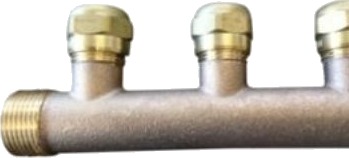 August Kleven Fordelerrør 3/4 3x1/2 Bronse Med 15mm Omløper 087634566 August Kleven Fordelerrør 3/4 3x1/2 Bronse Med 15mm Omløper 087634566