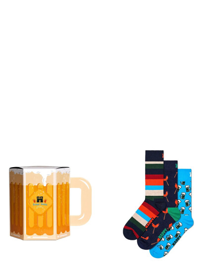 Happy Socks 3-Pack Wurst And Beer Socks Gift Set - Navy - 36-40