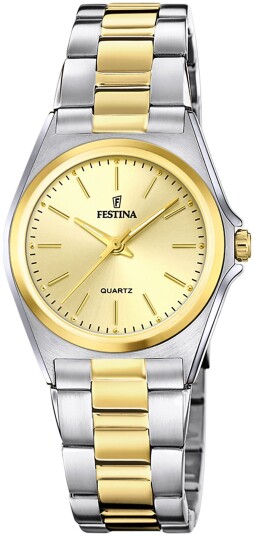 Festina Dameklokke F20556 3 Classic Gull/Gulltonet stål Ø31 mm