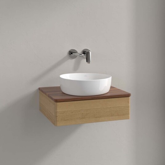 Villeroy & Boch Antao Servantskap med 1 skuff 60x50x19 cm u/lys Eik/Valnøtt Villeroy & Boch Antao Servantskap med 1 skuff 60x50x19 cm u/lys Eik/Valnøtt