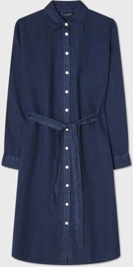 Lexington Clothing Linen Shirt Dress Navy L Lexington Clothing Linen Shirt Dress Navy L