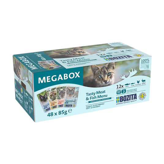 Kattepose Sauce Megabox 48 X 85 G Katt Kattefôr Våtfôr Bozita Katt