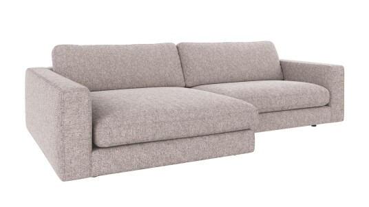 Rowico Home Duncan 3 seters sofa med sjeselong V Grå Max 180 258 x 150 x 78 cm Grå