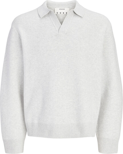 Jack & Jones Jcolegacy Knit Split Neck Polo Grey XL