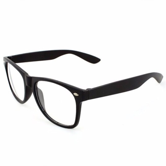 Retro wayfares briller svart klart glass uten styrke
