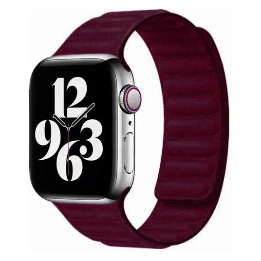 Apple Watch (38/40/SE/41MM) Magnetisk Lippa Finewoven Stropp - Vinrød