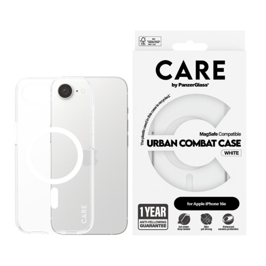 Care by PanzerGlass Transparent Urban Combat Deksel med MagSafe for iPhone 16e