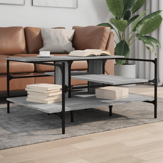 Salongbord grå sonoma 100x100x48,5 cm konstruert tre 8721012376106