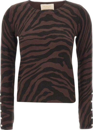 Kaos Dame Strikkevarer Brun M, Kaos Dame Strikkevarer Brun M,