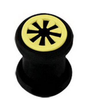Monster RimSvart og Gul Piercing Tunnel Strl 20 mm