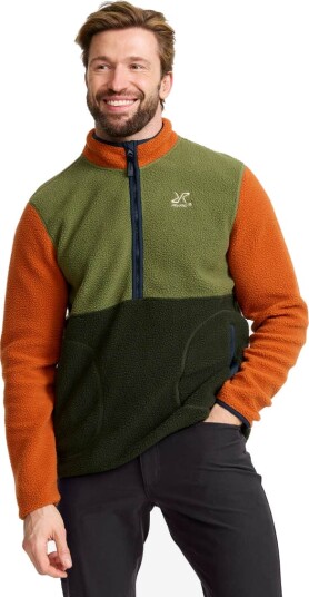 Revolutionrace Herre Overdeler Fleece & midlayers Canyon Half zip Pile Fleece Herre Terracotta Brown/Cypress 2XL
