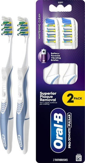 ORAL-B Batteri Tannbørster Batteri 2 stk. Pulsar 3D White Medium