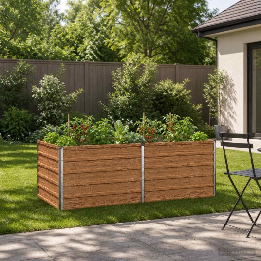 vidaXL Hevet Hagebed Treet Brown 160 x 80 x 55 cm kaldvalset stål
