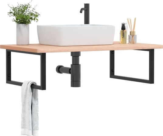 Servanthylle veggmontert stål og heltre bøketre Servanthylle veggmontert stål og heltre bøketre