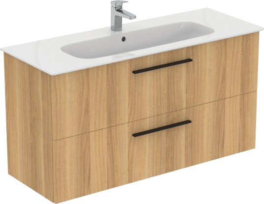 IDEAL STANDARD I.LIFE A BADEROMSMØBEL 1240X460 NATURAL OAK M/SORT HÅNDTAK