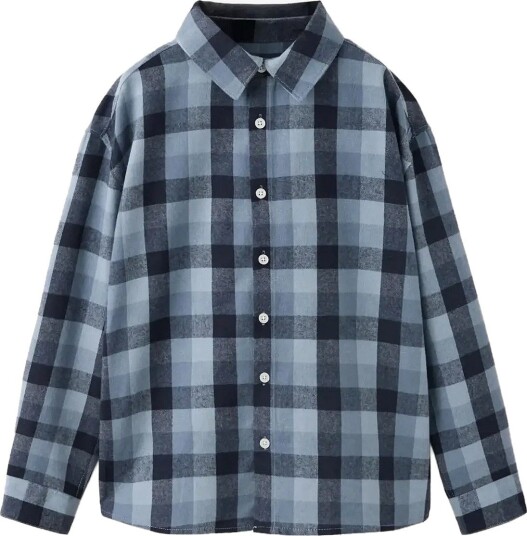 Mango Chest Pocketed Check Shirt NAVY 164