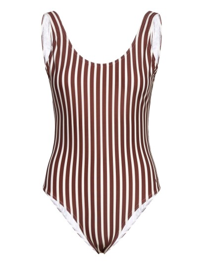 H2O Stripe Swimsuit Brown S