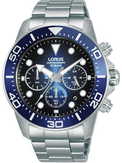 Lorus Herreklokke RT343JX9 Sports Blå/Stål Ø43 mm Lorus Herreklokke RT343JX9 Sports Blå/Stål Ø43 mm