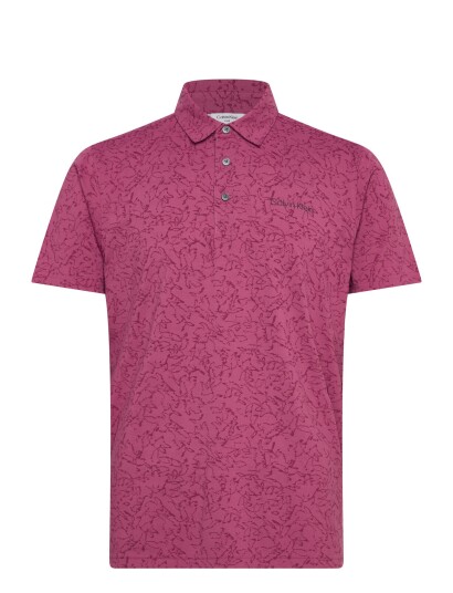 Calvin Klein Golf Springs Printed Polo Burgundy L