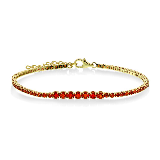 Pan Jewelry, Armbånd i forgylt 925 sølv med orange zirkonia