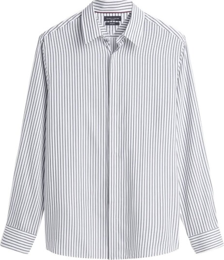 Tommy Hilfiger Ny Festive Silk Shirt NAVY BLUE WHITE XL