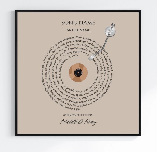 Personalisert Plakat Firkantet Vinyl Tilpasset Sang