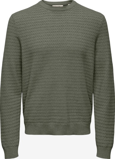 ONLY & SONS Genser Onsloui Ls Structure Crew Reg Grå ONLY & SONS Genser Onsloui Ls Structure Crew Reg Grå