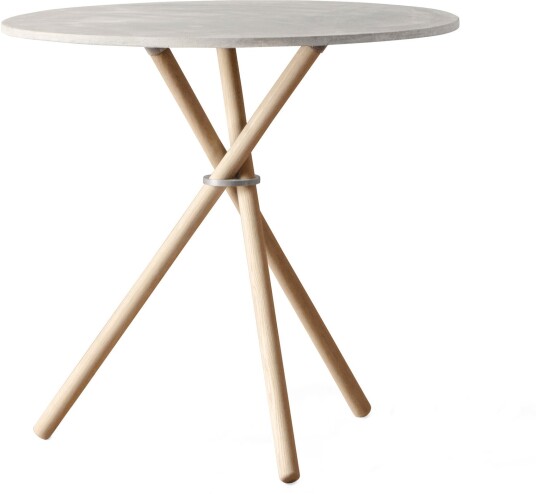 Eberhart Furniture - Aldric Café Table / Concrete Light Oak Alu Spisebord Grå Metall/tre/stein