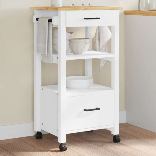 Kjøkkenvogn MONZA 48x40x90 cm heltre furu 376087 Kjøkkenvogn MONZA 48x40x90 cm heltre furu 376087