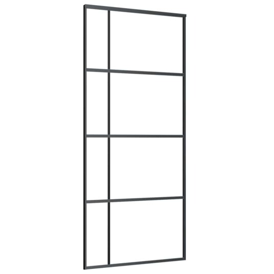 vidaXL Skyvedør med monteringssett svart 90x205 cm ESG-glass vidaXL Skyvedør med monteringssett svart 90x205 cm ESG-glass