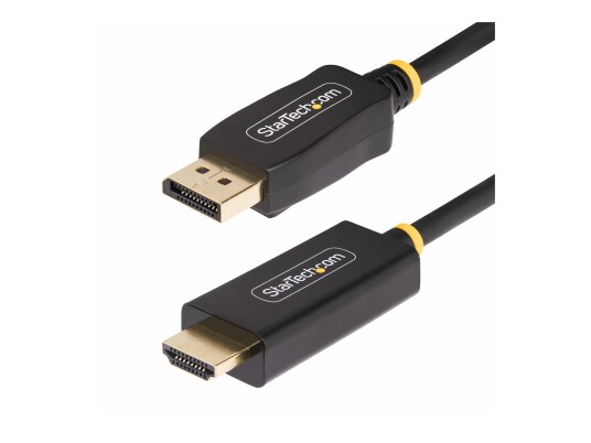 StarTech 6.6ft (2m) DisplayPort to HDMI Adapter Cable, 4K 60Hz with HDR, DP to HDMI 2.0b, Active Video Converter, DisplayPort Desktop to HDMI Monitor,
