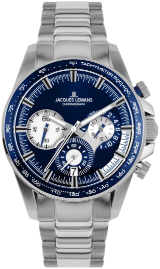 Jacques Lemans Herreklokke 1 2127F Liverpool Blå/Stål Ø40 mm