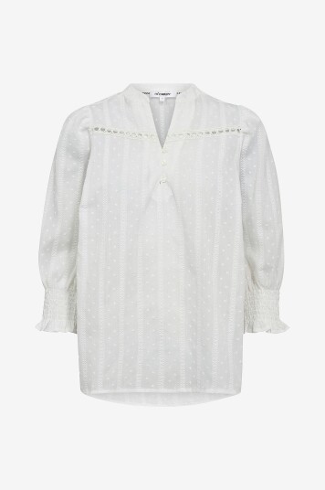 co’couture - Bluse Maddiecc Frill SS - Hvit